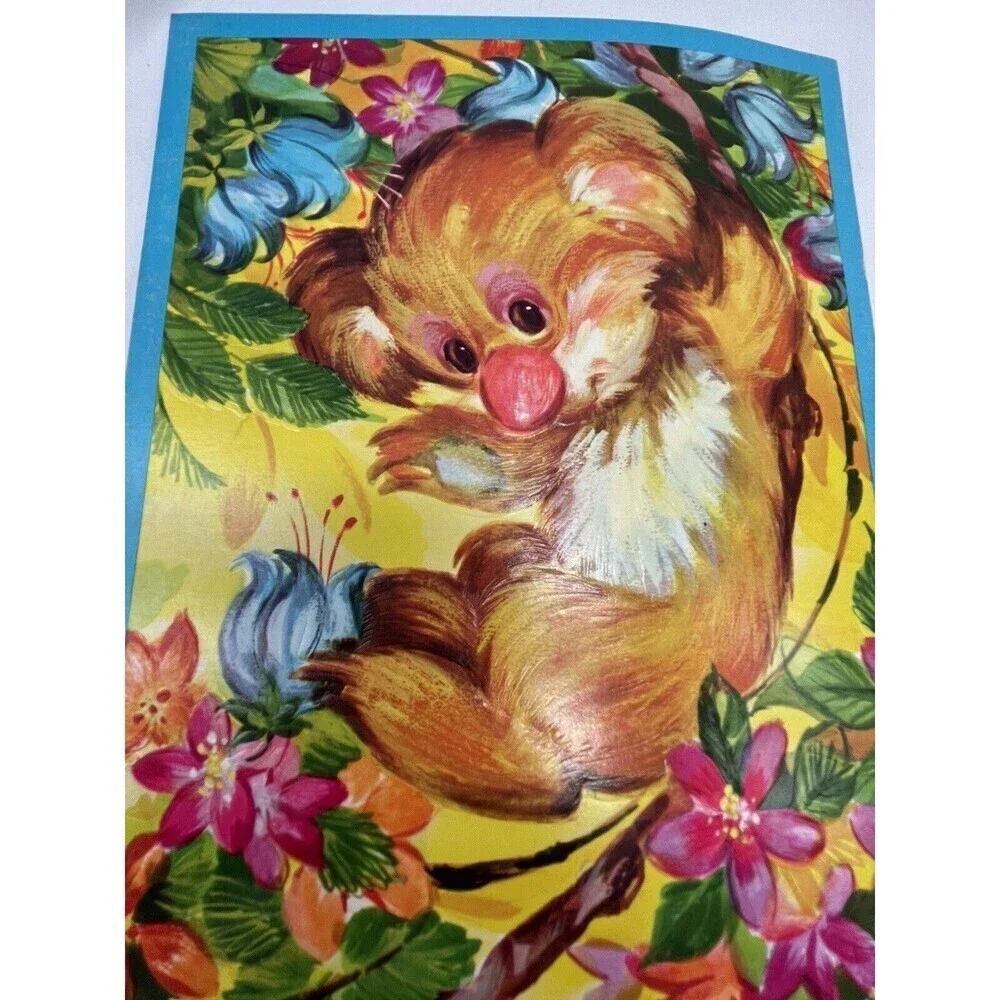 Vintage 2 Quality Crest The Safari Set Get Well Greeting cards RARE